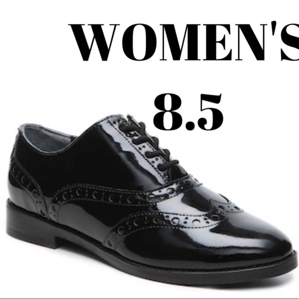 VIONIC HADLEY OXFORD Black Patent Shiny Dress Shoes Wingtip ORTHAHEEL